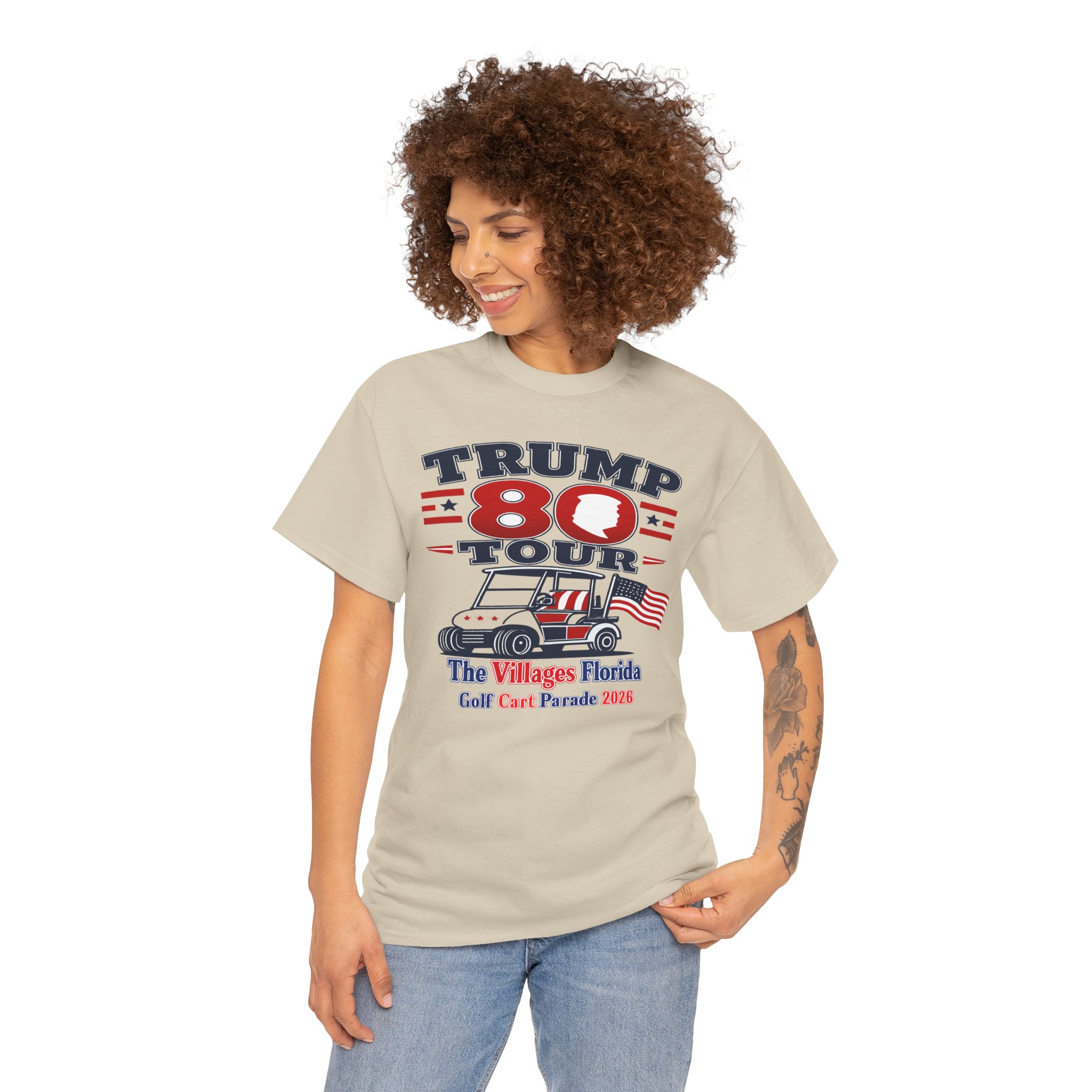 ⛳ Golf Cart Parade June 14, 2026 | TRUMP 80 | The Villages Florida Patriotic T-Shirt | Red White & Blue Retirement Party Tee 🎆 FREE SHIPPING.... - Image 6