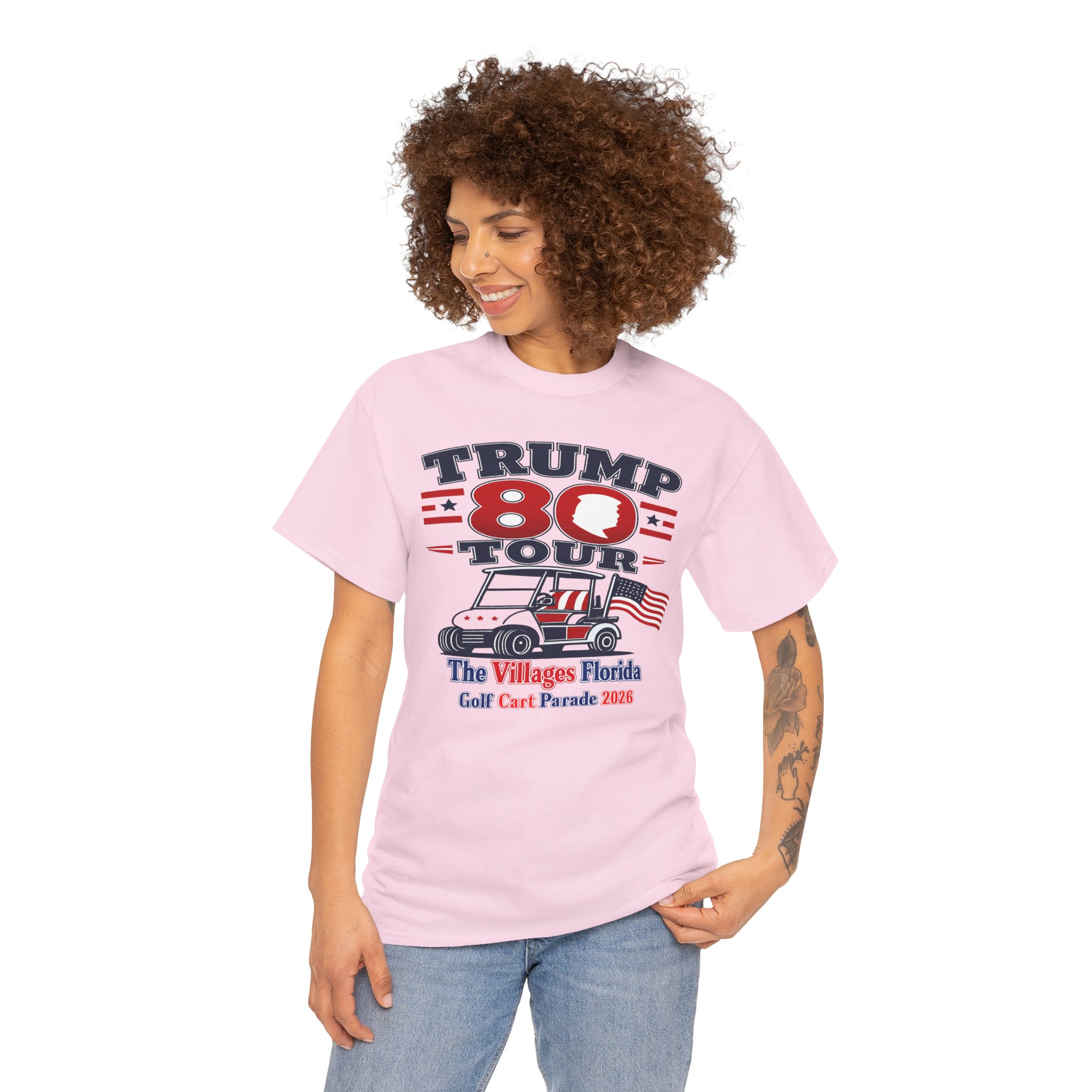 ⛳ Golf Cart Parade June 14, 2026 | TRUMP 80 | The Villages Florida Patriotic T-Shirt | Red White & Blue Retirement Party Tee 🎆 FREE SHIPPING.... - Image 18