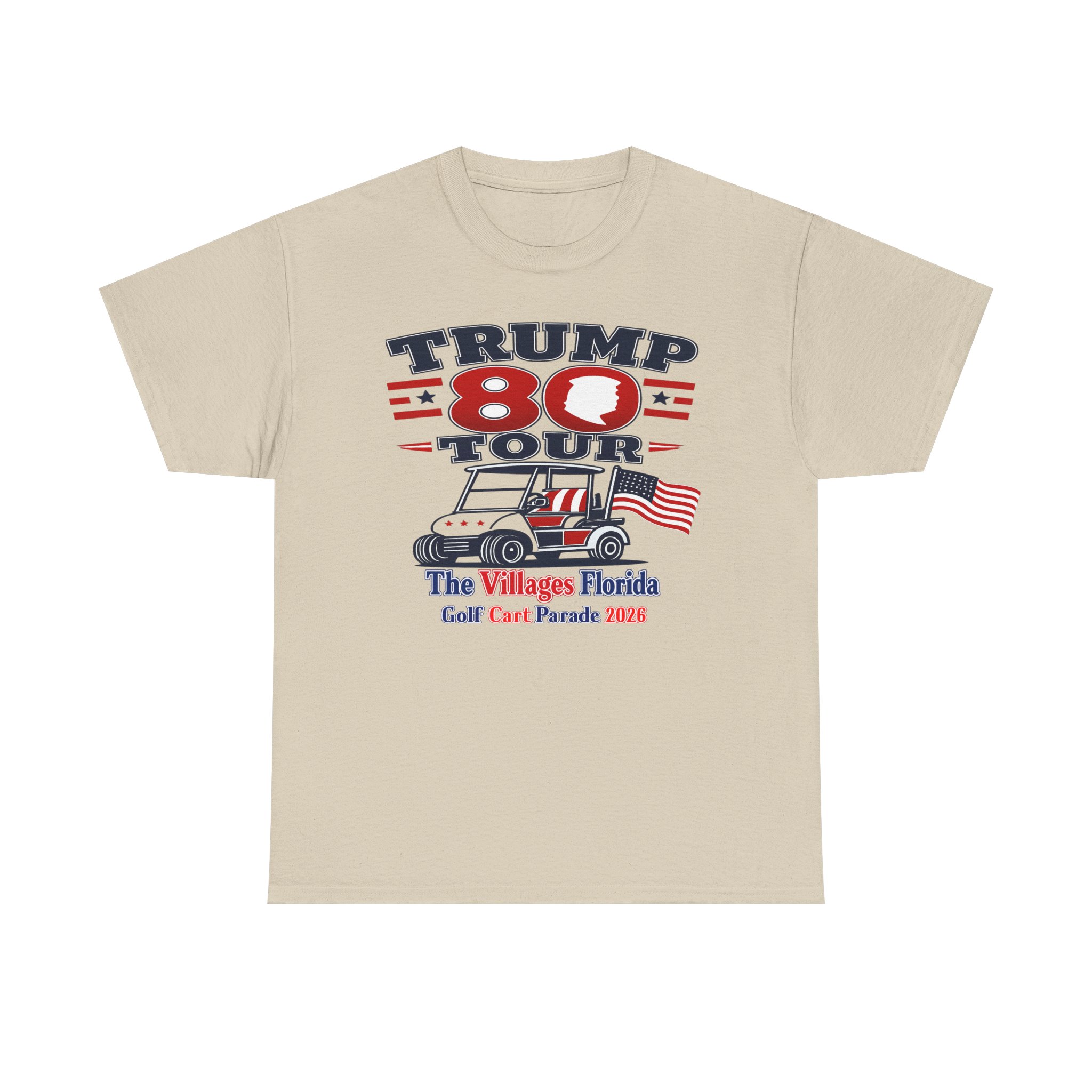 ⛳ Golf Cart Parade June 14, 2026 | TRUMP 80 | The Villages Florida Patriotic T-Shirt | Red White & Blue Retirement Party Tee 🎆 FREE SHIPPING.... - Image 4