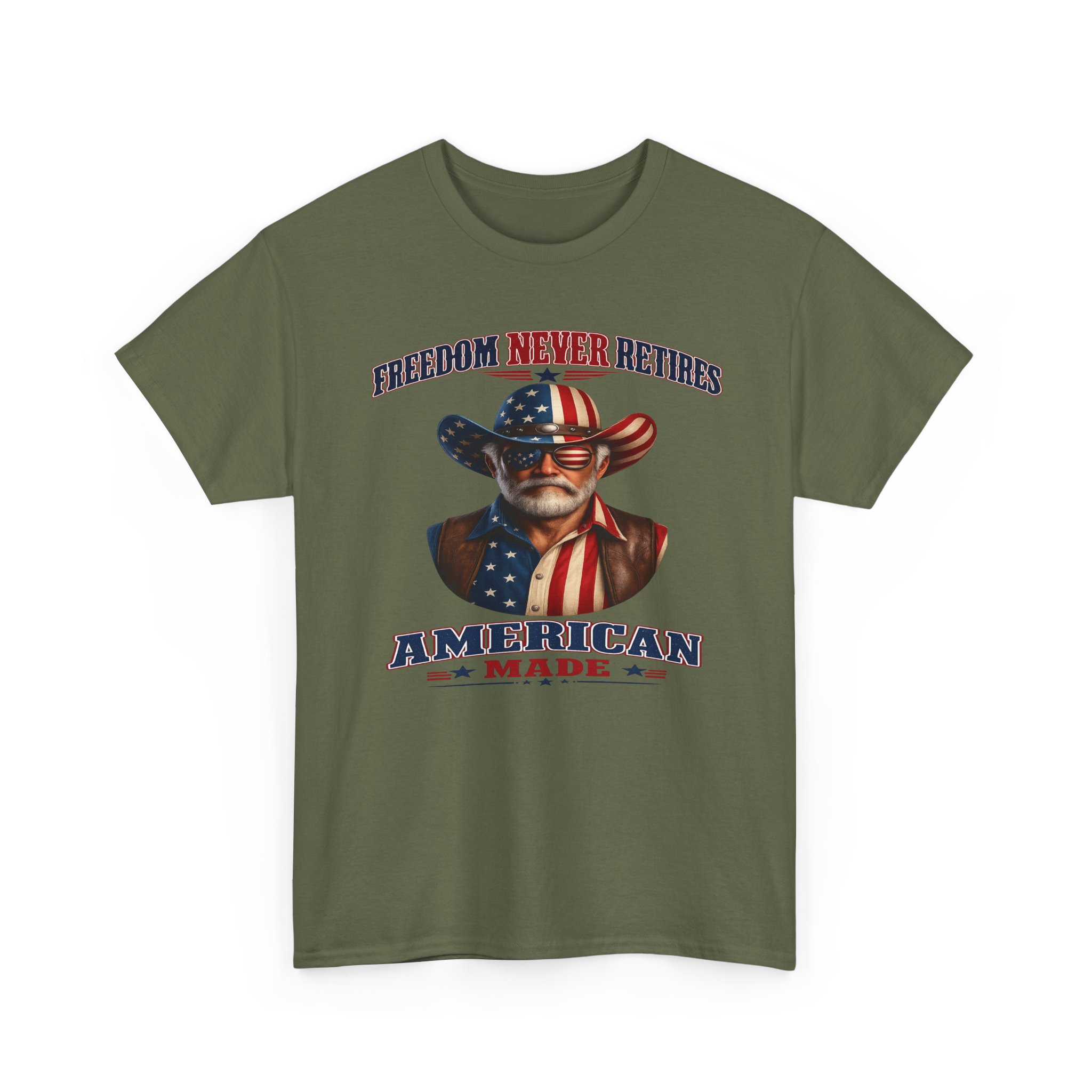 Freedom Never Retires Patriotic Tee