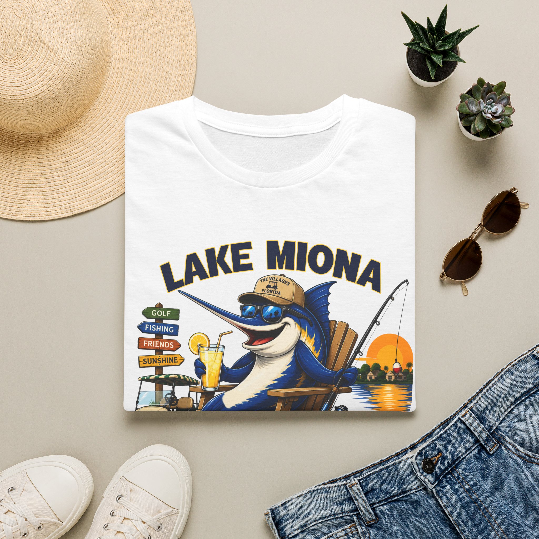 Lake Miona State of Mind™ | The Villages Florida Fishing & Golf Cart Lifestyle Shirt | Free Shipping - Image 5