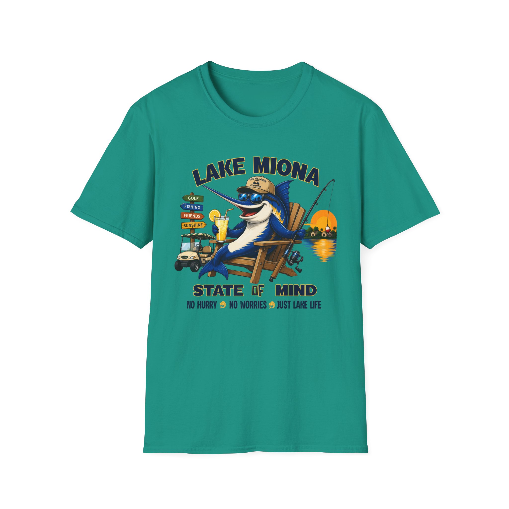 Lake Miona State of Mind™ | The Villages Florida Fishing & Golf Cart Lifestyle Shirt | Free Shipping - Image 19