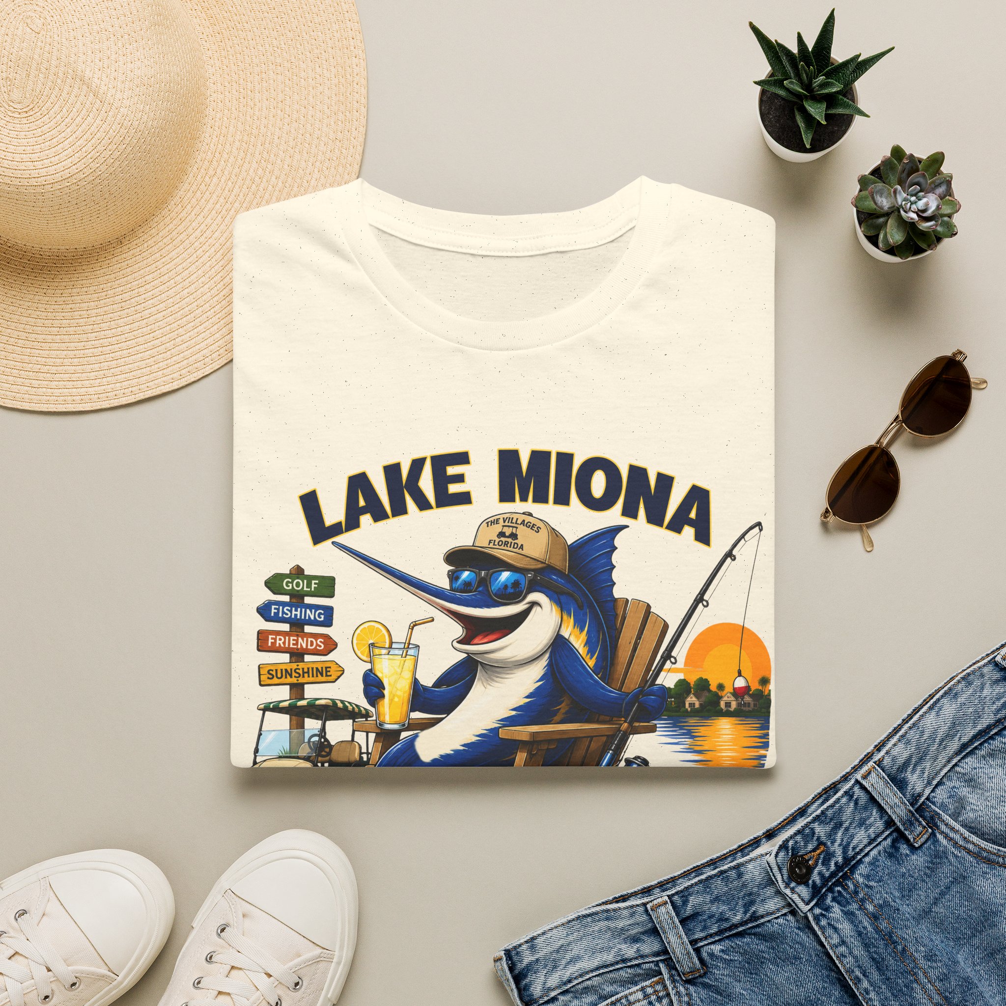 Lake Miona State of Mind™ | The Villages Florida Fishing & Golf Cart Lifestyle Shirt | Free Shipping - Image 13