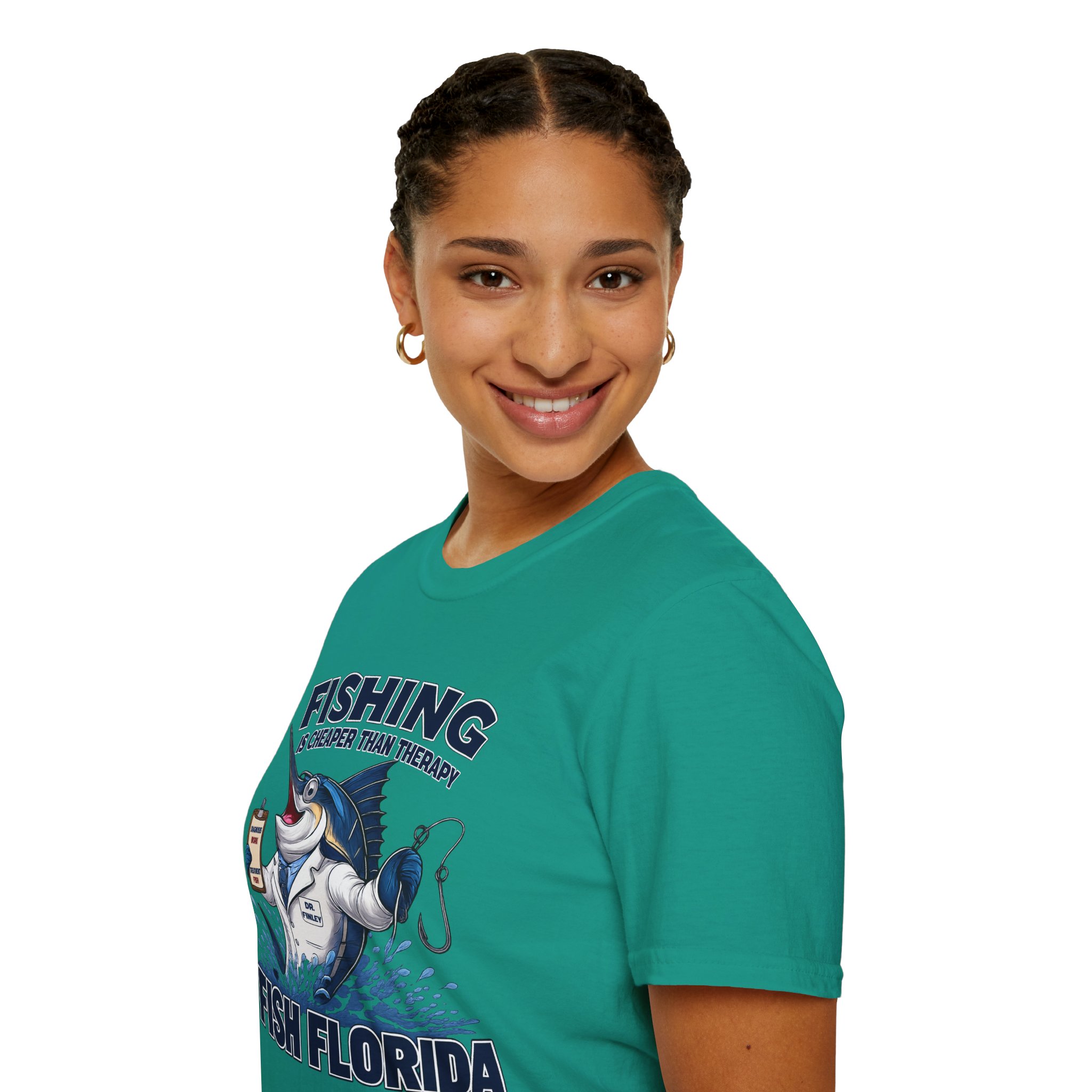 Fishing Is Cheaper Than Therapy Shirt | Funny Florida Fishing T-Shirt | Dr. Finley Marlin Fisherman Tee | Fish Florida Gift for Anglers - Image 12