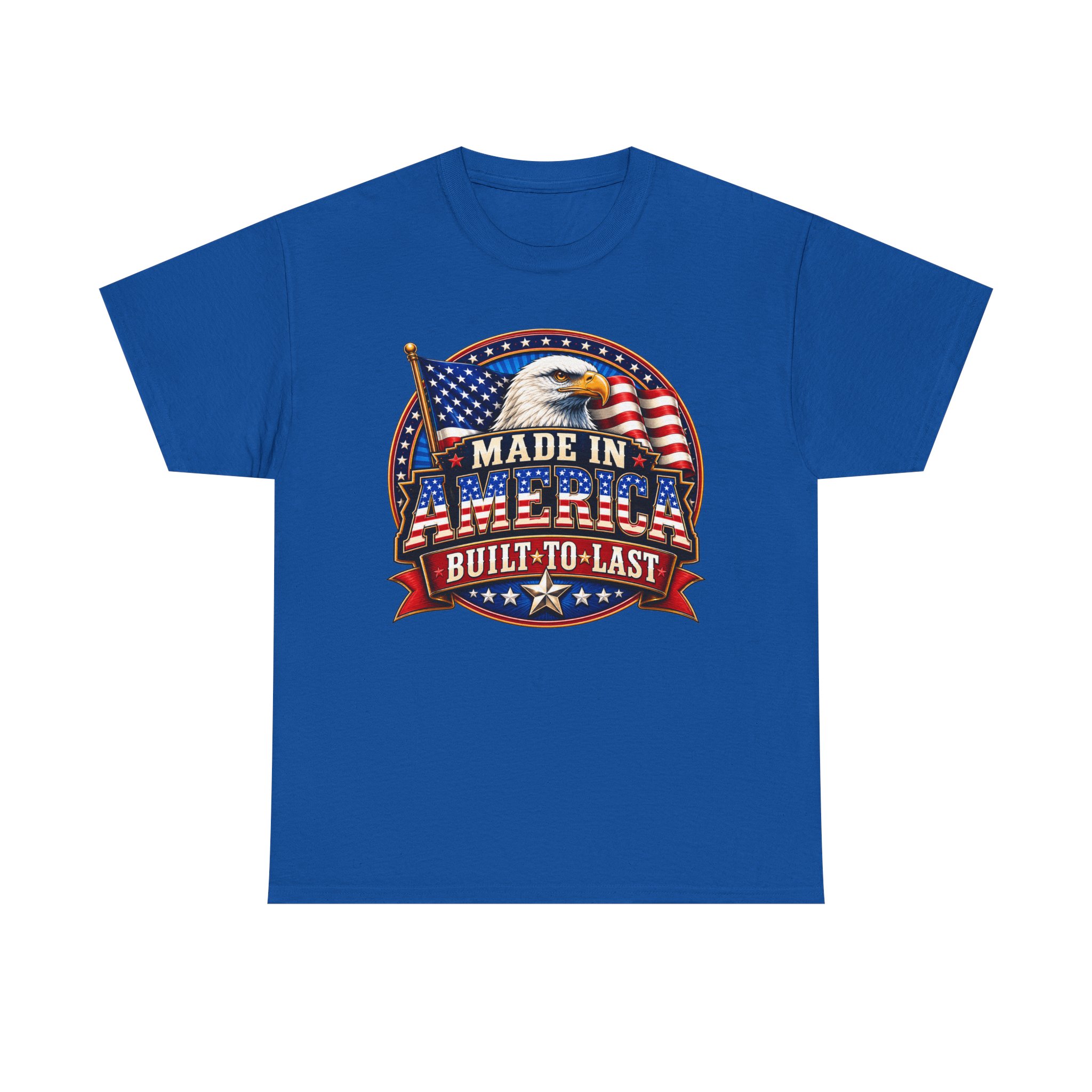 Made In America Built To Last Patriotic Eagle T-Shirt | American Pride Shirt | USA Flag Tee | Proud American Apparel | Veteran Inspired Gift | SassyUSA Exclusive - Image 13