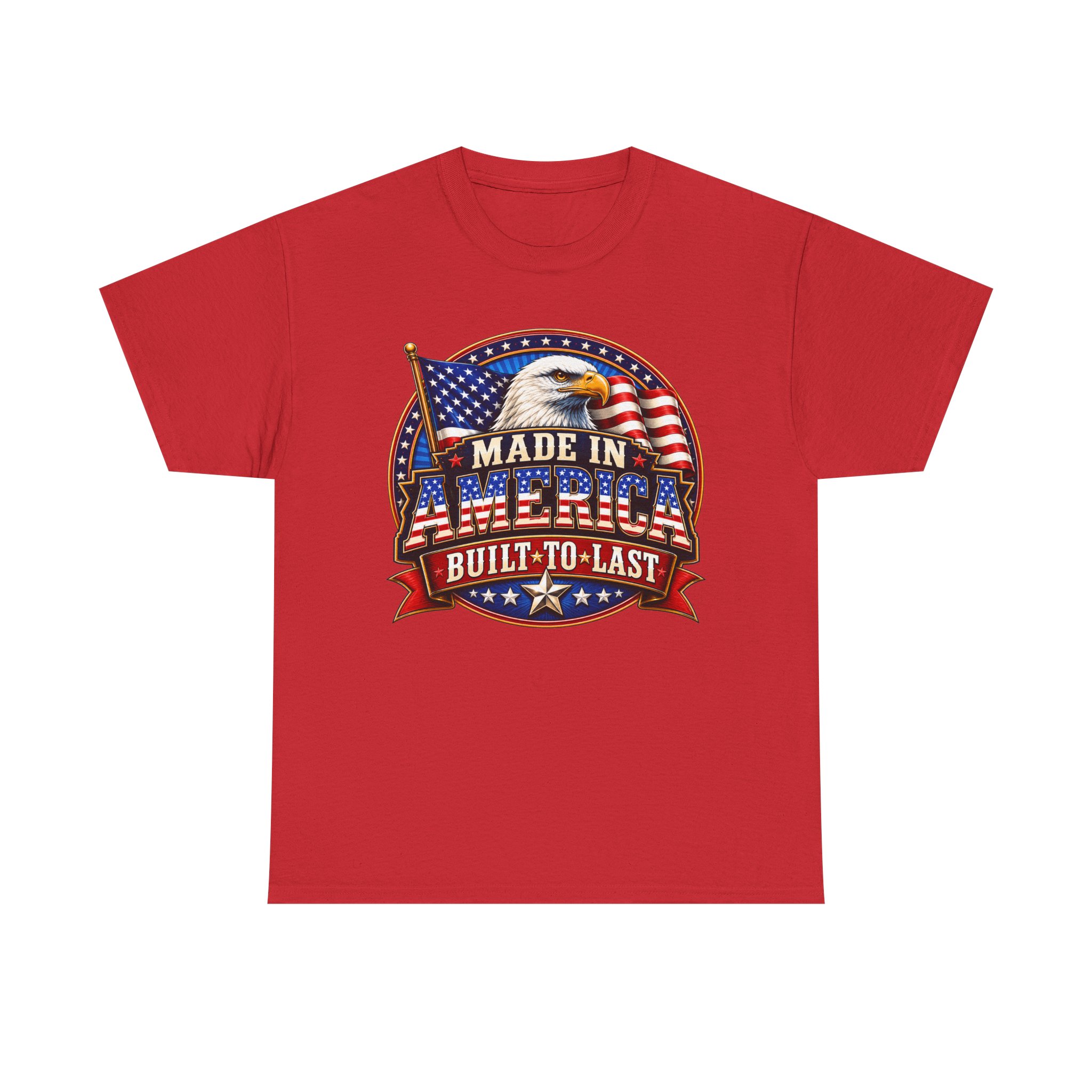 Made In America Built To Last Patriotic Eagle T-Shirt | American Pride Shirt | USA Flag Tee | Proud American Apparel | Veteran Inspired Gift | SassyUSA Exclusive - Image 21