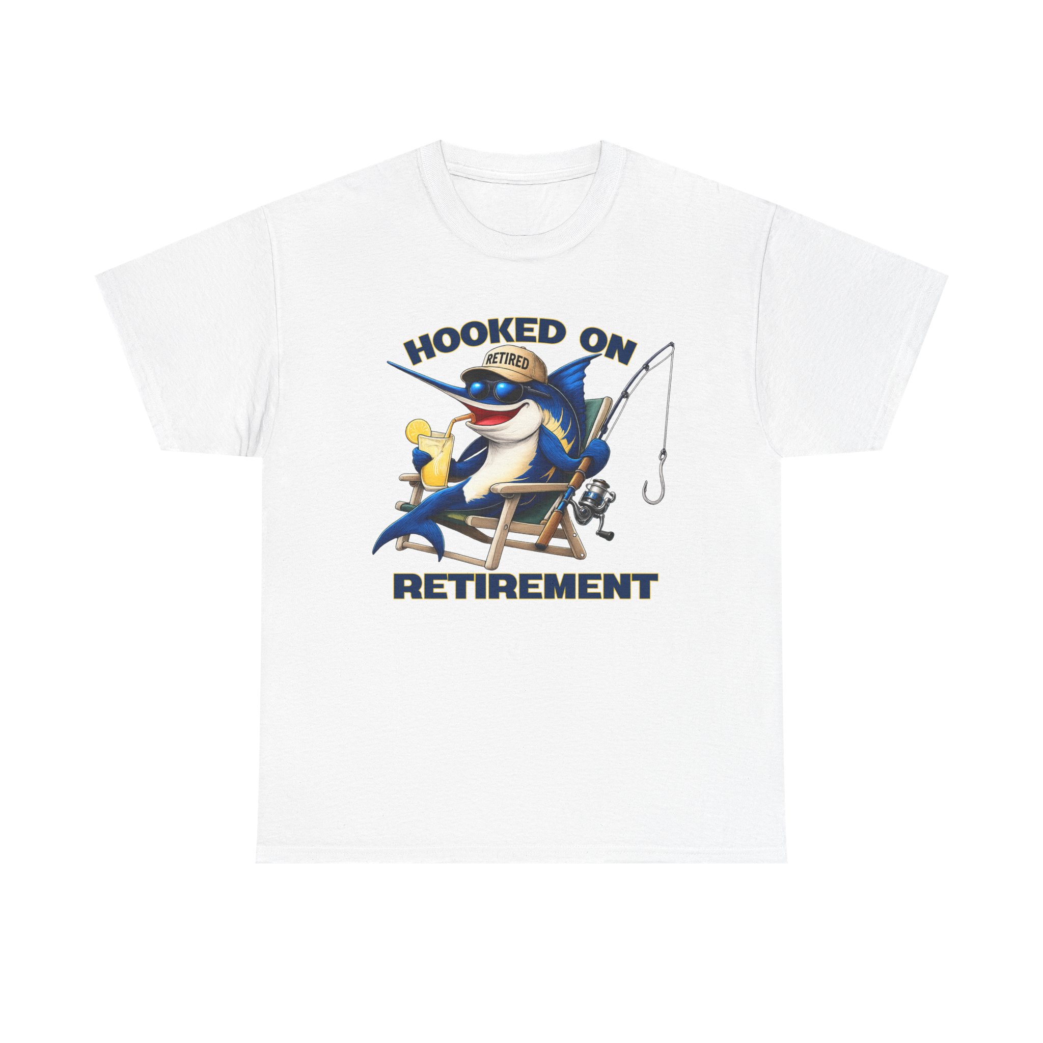 Hooked On Retirement Fishing Shirt | Funny Retired Fisherman Marlin Tee | Fish Florida Retirement Gift | Retired and Loving It