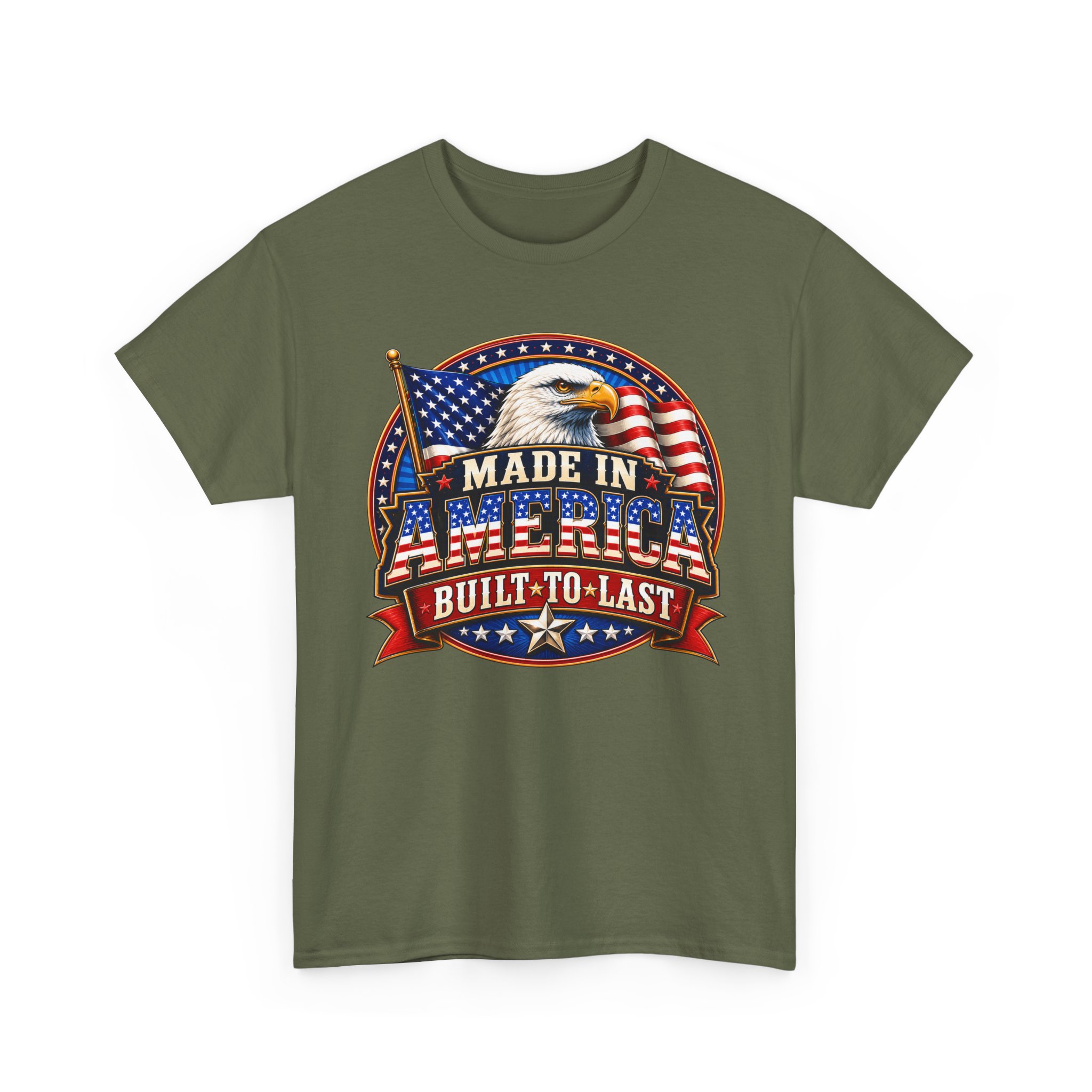 Made In America Built To Last Patriotic Eagle T-Shirt | American Pride Shirt | USA Flag Tee | Proud American Apparel | Veteran Inspired Gift | SassyUSA Exclusive - Image 11