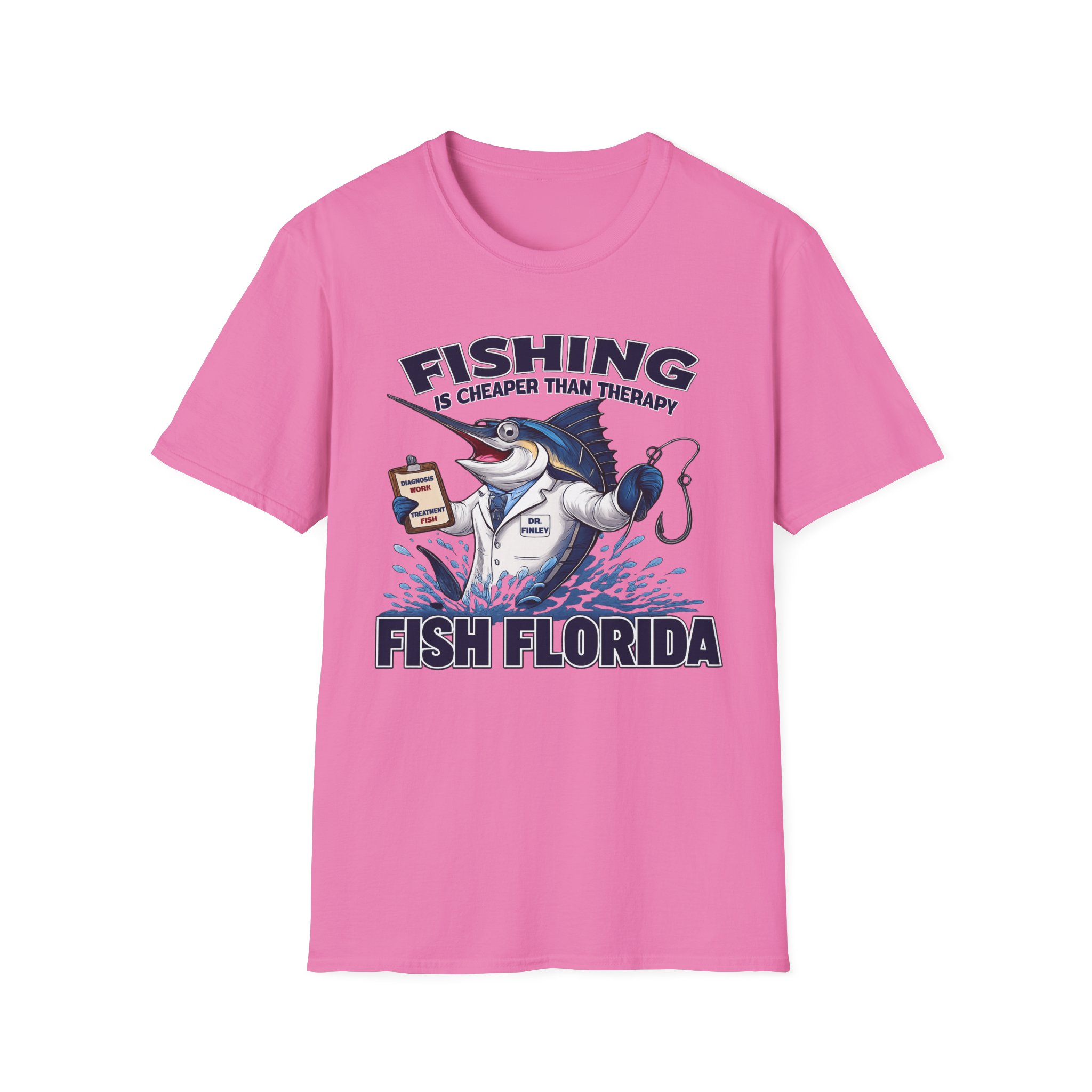 Fishing Is Cheaper Than Therapy Shirt | Funny Florida Fishing T-Shirt | Dr. Finley Marlin Fisherman Tee | Fish Florida Gift for Anglers - Image 16