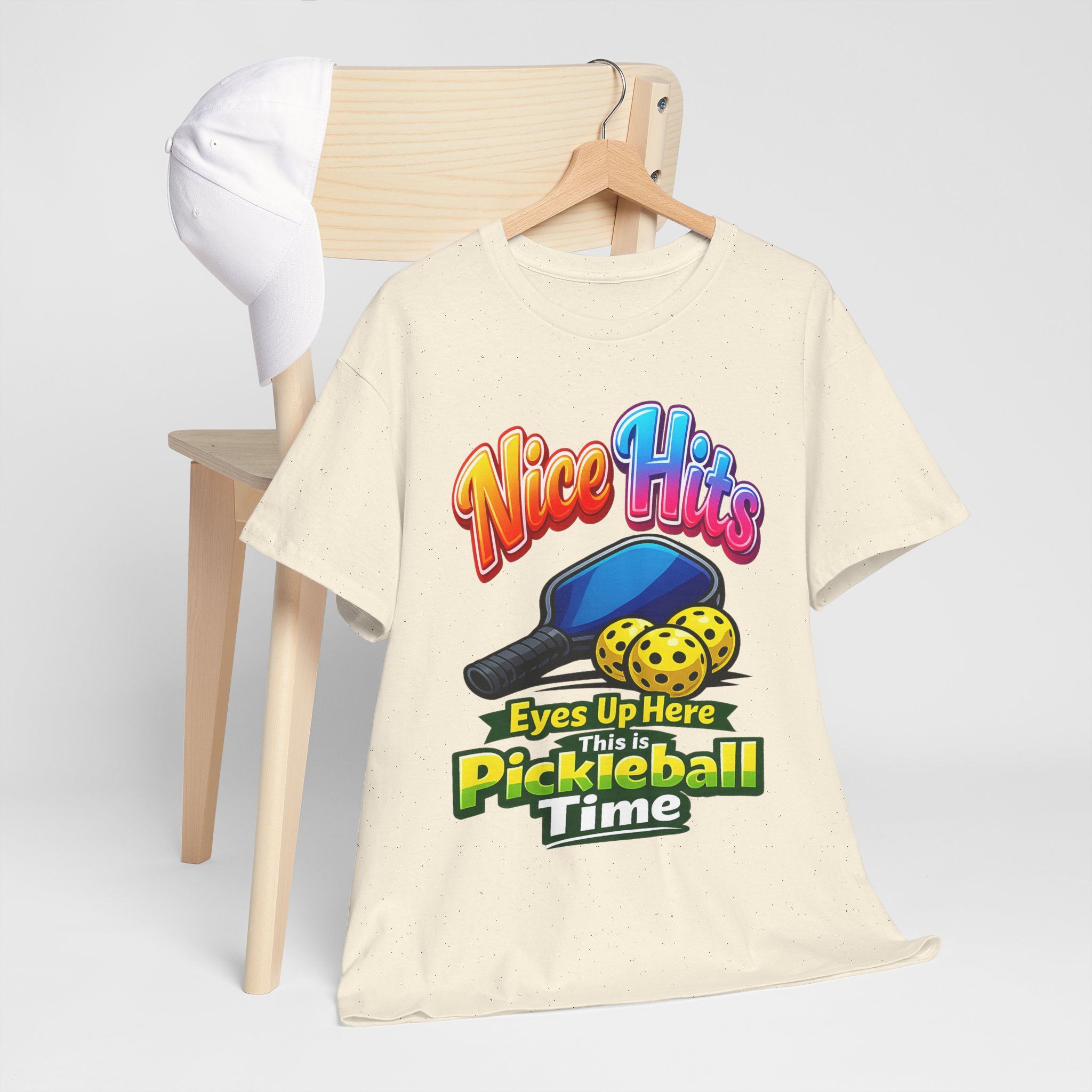 ππ Nice Hits!β’ Eyes Up Here Pickleball T-Shirt | Funny Women's Pickleball Tee | Summer of Pickleball | FREE Shipping πΊπΈ - Image 2