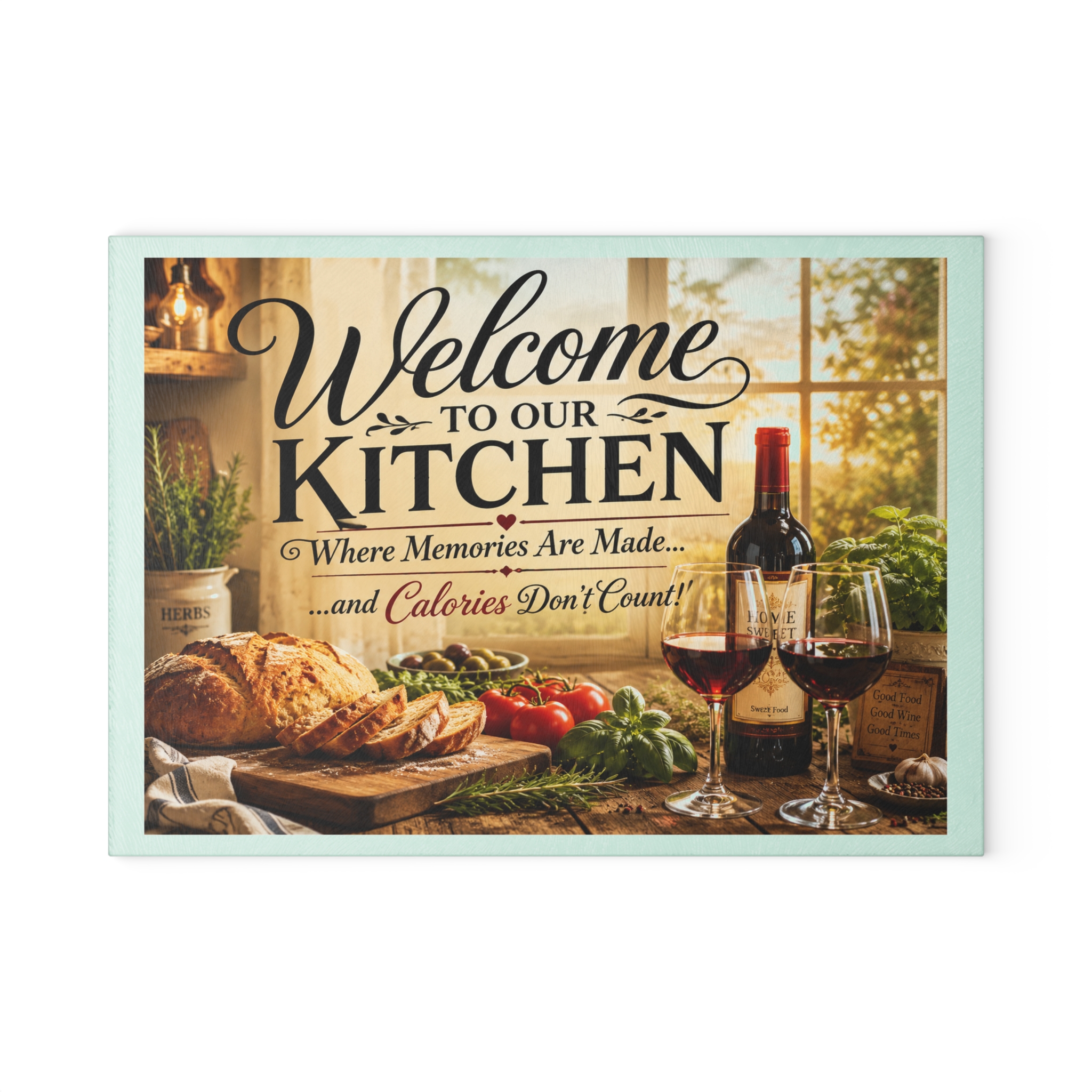 Welcome to Our Kitchen™ Tempered Glass Cutting Board