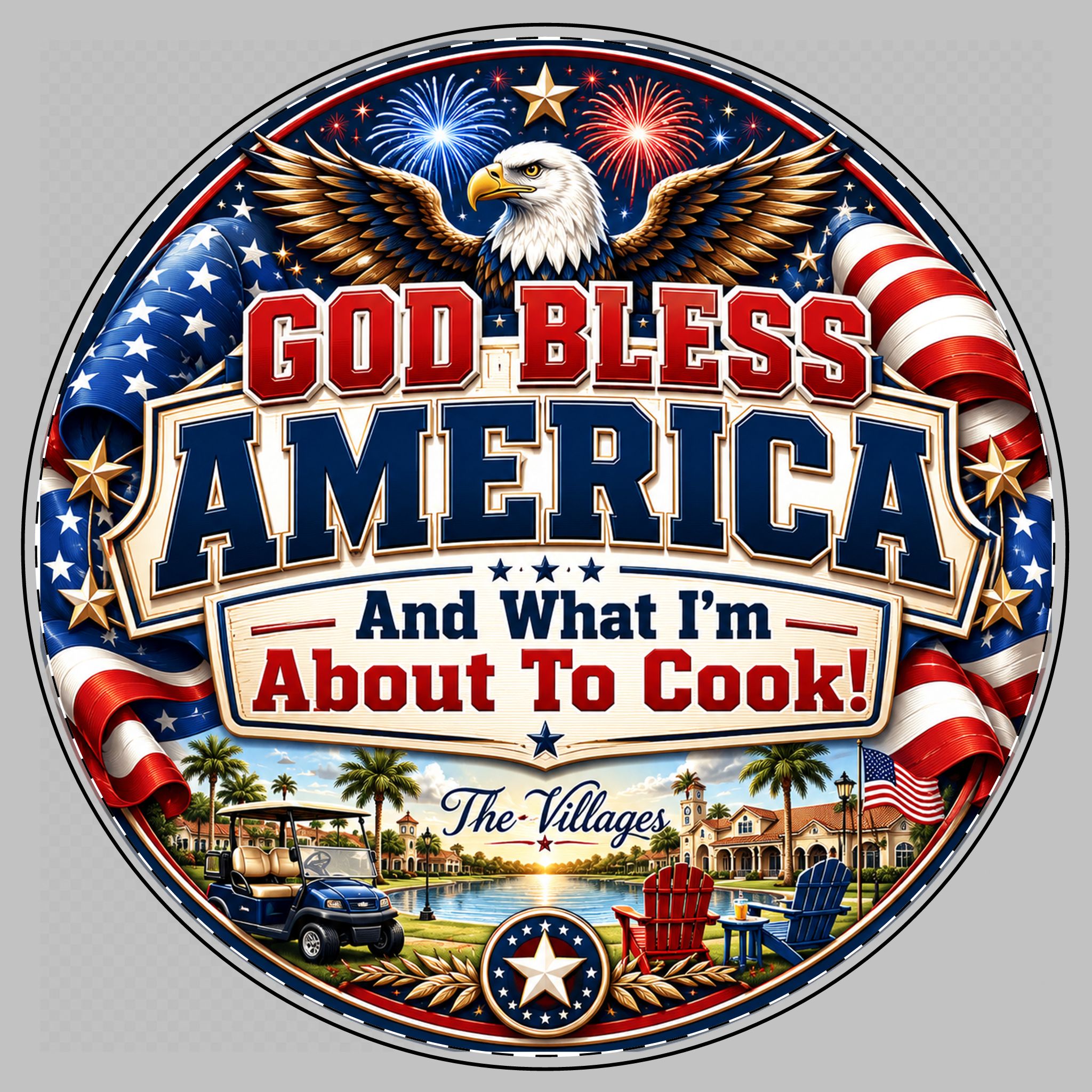 God Bless America™ Patriotic Round Glass Cutting Board | 11.8" Premium Tempered Glass Kitchen Decor | $65.99 FREE Shipping