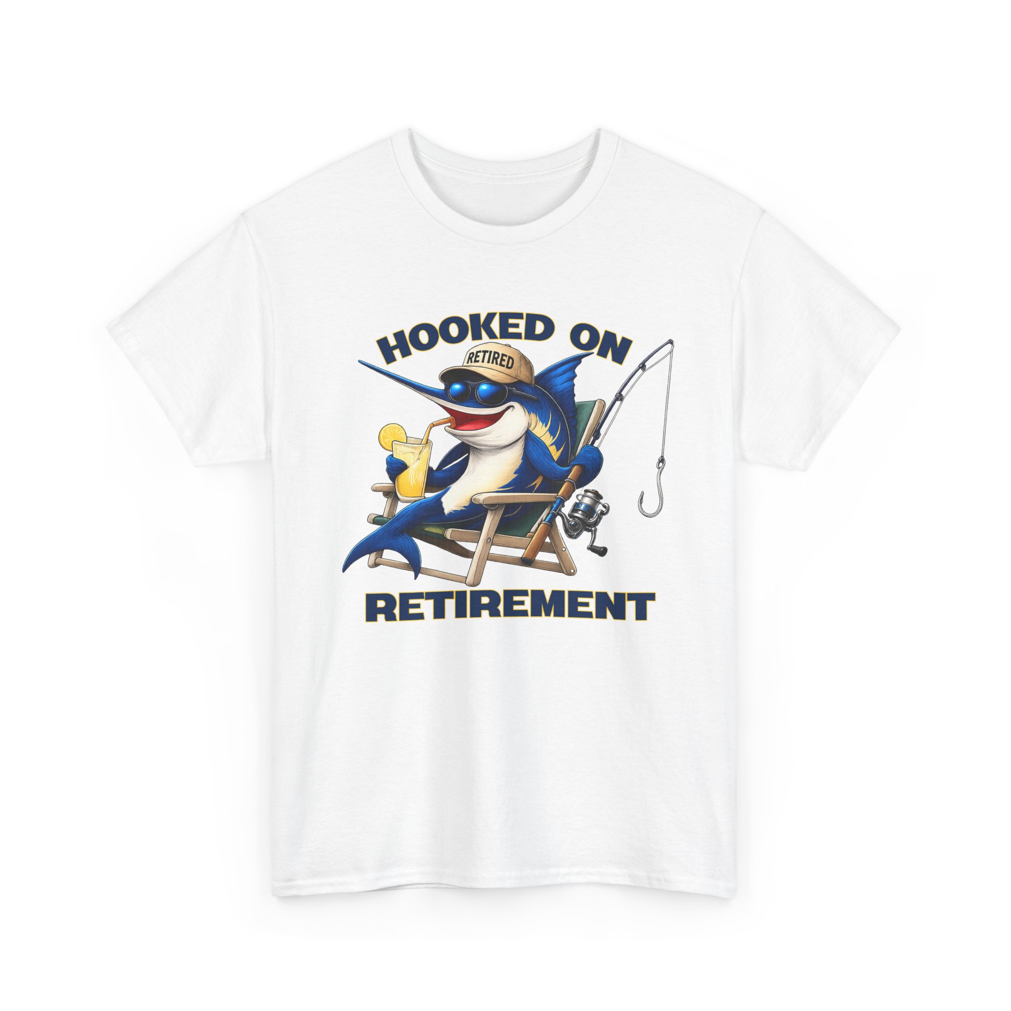 Hooked On Retirement Fishing Shirt | Funny Retired Fisherman Marlin Tee | Fish Florida Retirement Gift | Retired and Loving It - Image 3