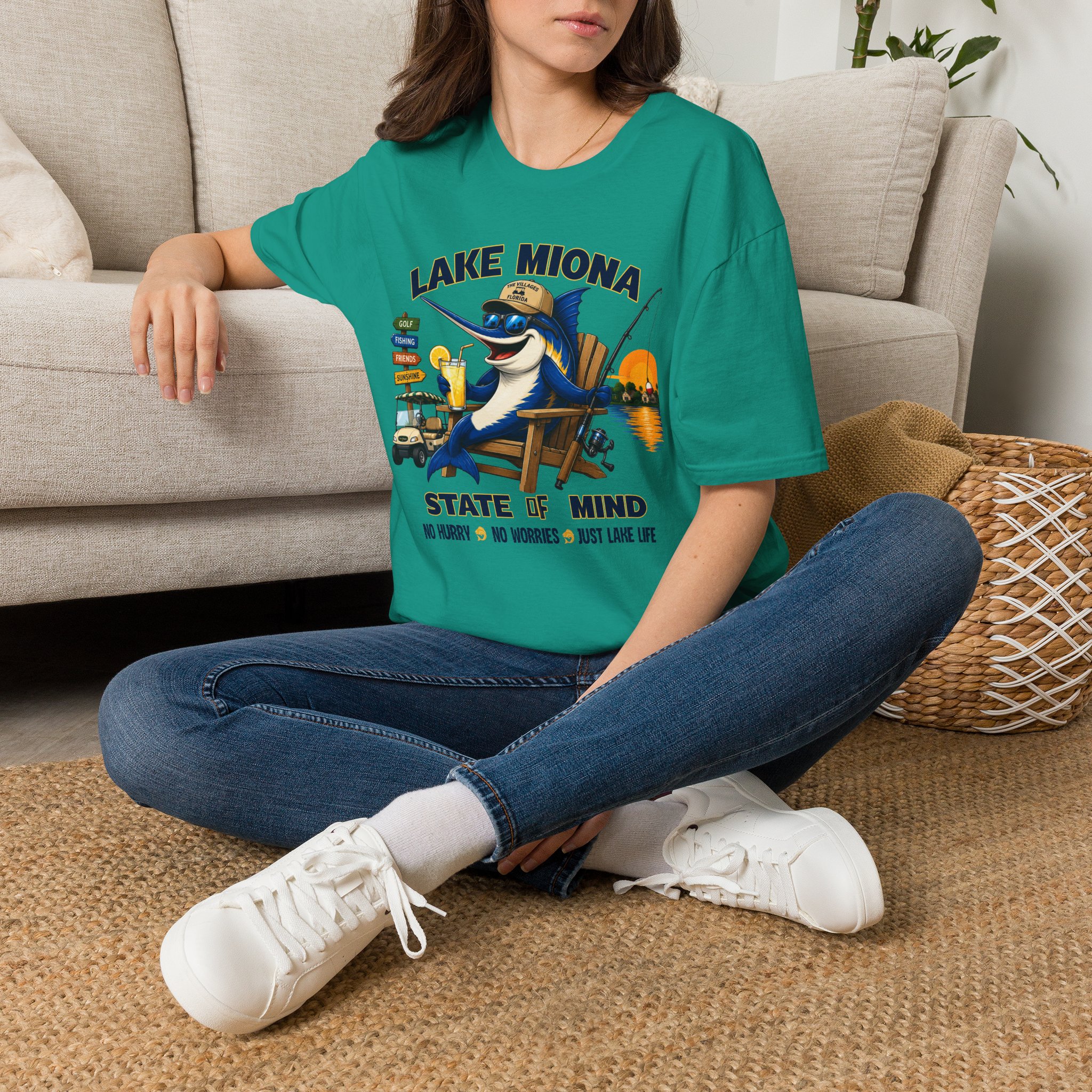 Lake Miona State of Mind™ | The Villages Florida Fishing & Golf Cart Lifestyle Shirt | Free Shipping - Image 18