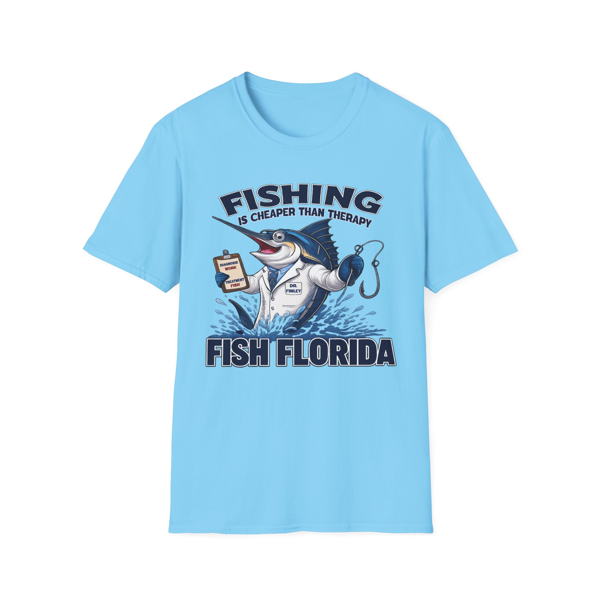 Fishing Is Cheaper Than Therapy Shirt | Funny Florida Fishing T-Shirt | Dr. Finley Marlin Fisherman Tee | Fish Florida Gift for Anglers - Image 13