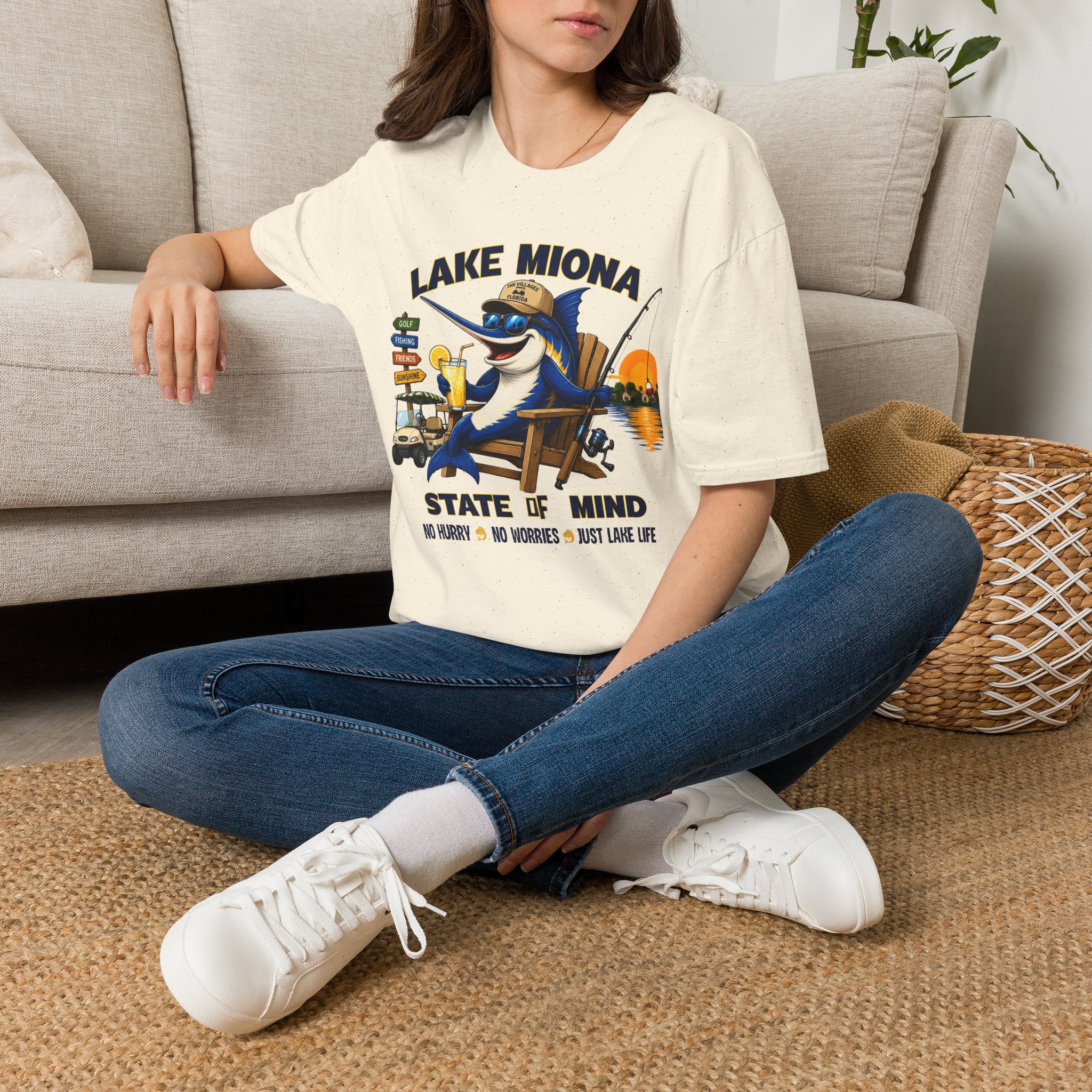 Lake Miona State of Mind™ | The Villages Florida Fishing & Golf Cart Lifestyle Shirt | Free Shipping - Image 14