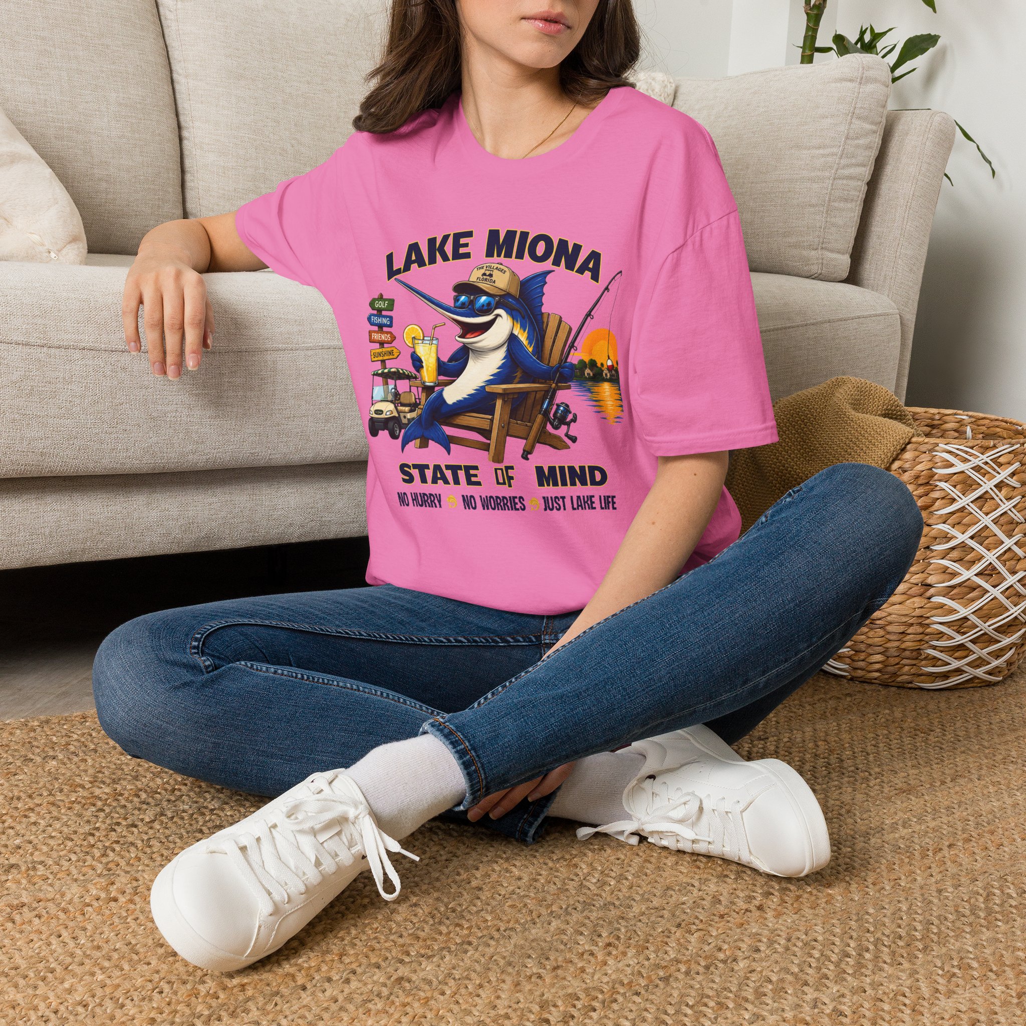 Lake Miona State of Mind™ | The Villages Florida Fishing & Golf Cart Lifestyle Shirt | Free Shipping - Image 22