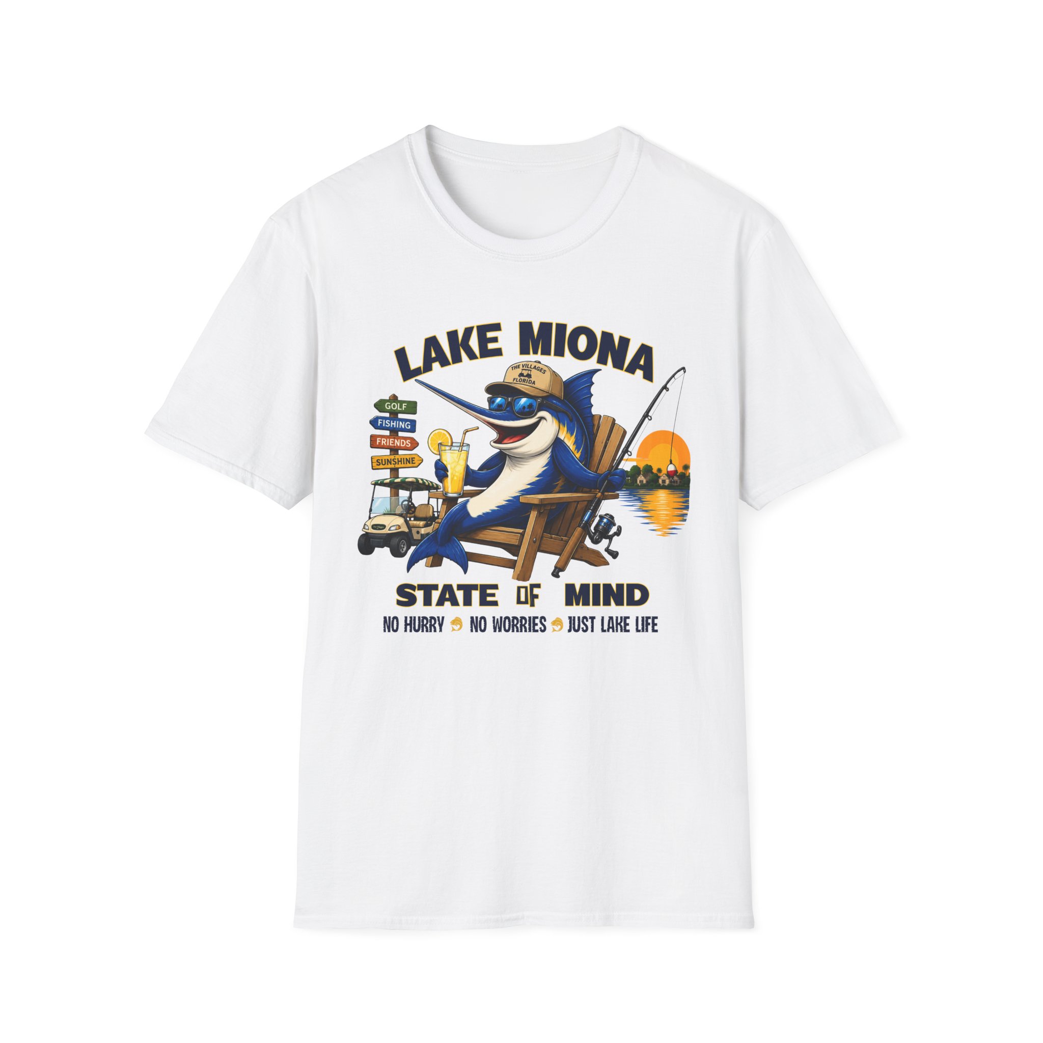 Lake Miona State of Mind™ | The Villages Florida Fishing & Golf Cart Lifestyle Shirt | Free Shipping - Image 7
