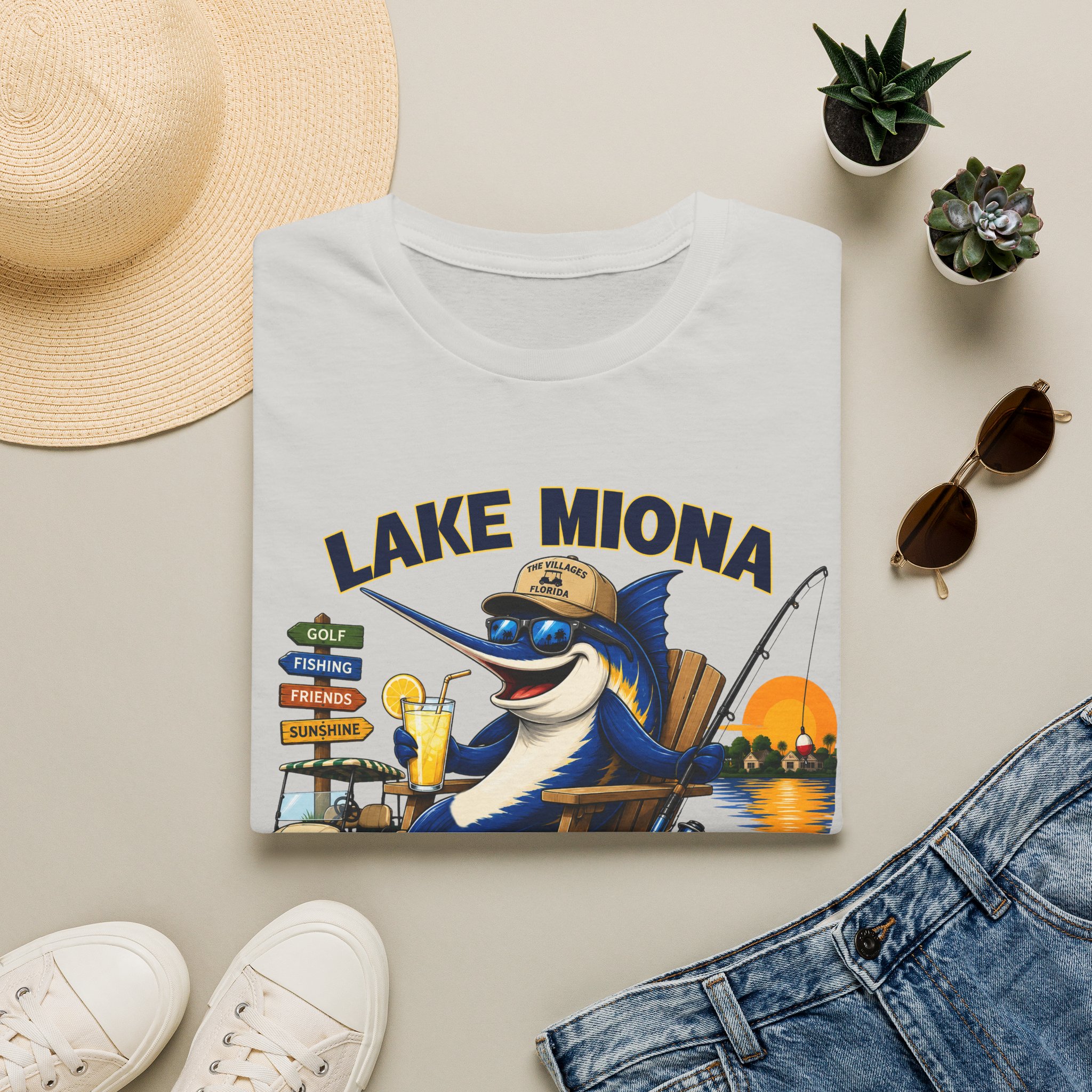 Lake Miona State of Mind™ | The Villages Florida Fishing & Golf Cart Lifestyle Shirt | Free Shipping - Image 9