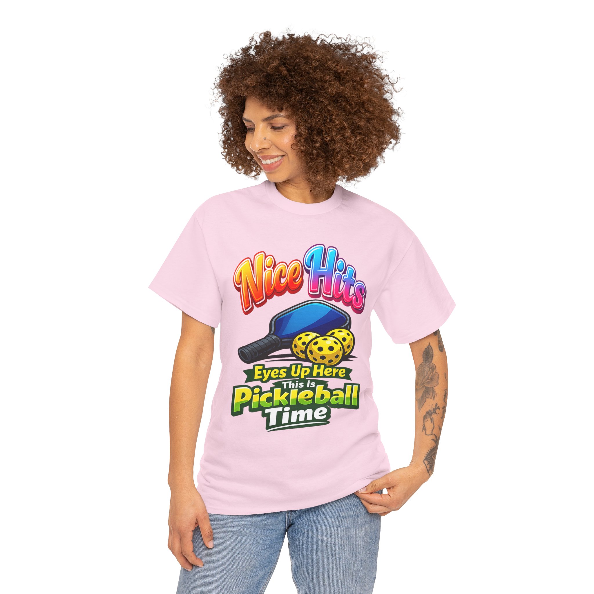 ππ Nice Hits!β’ Eyes Up Here Pickleball T-Shirt | Funny Women's Pickleball Tee | Summer of Pickleball | FREE Shipping πΊπΈ - Image 9
