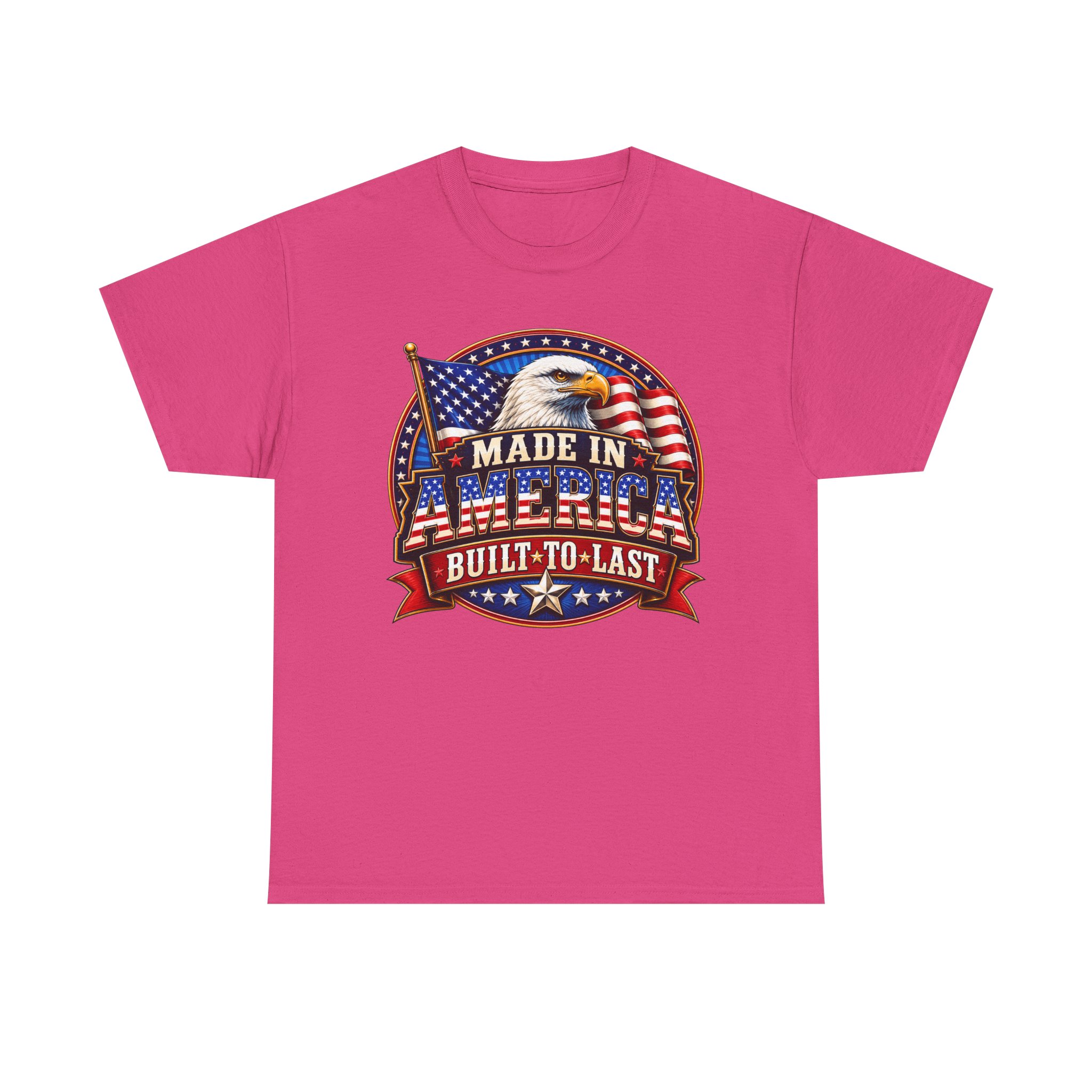 Made In America Built To Last Patriotic Eagle T-Shirt | American Pride Shirt | USA Flag Tee | Proud American Apparel | Veteran Inspired Gift | SassyUSA Exclusive - Image 17