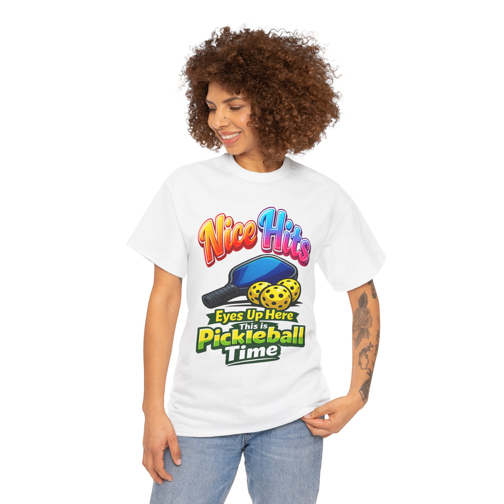ππ Nice Hits!β’ Eyes Up Here Pickleball T-Shirt | Funny Women's Pickleball Tee | Summer of Pickleball | FREE Shipping πΊπΈ - Image 12
