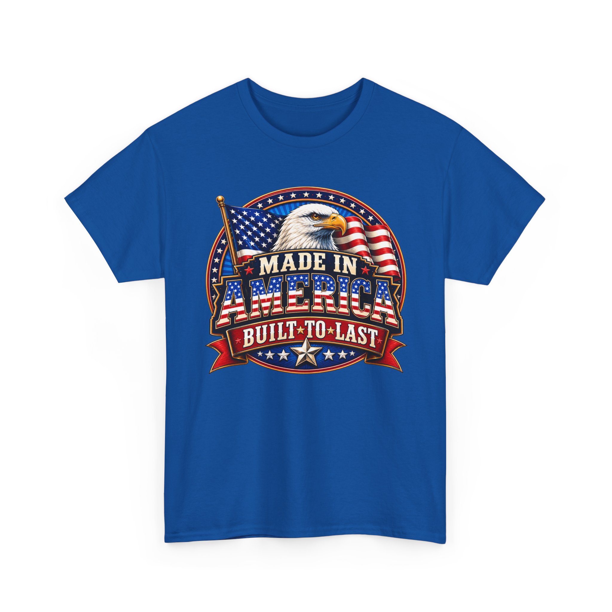 Made In America Built To Last Patriotic Eagle T-Shirt | American Pride Shirt | USA Flag Tee | Proud American Apparel | Veteran Inspired Gift | SassyUSA Exclusive - Image 15