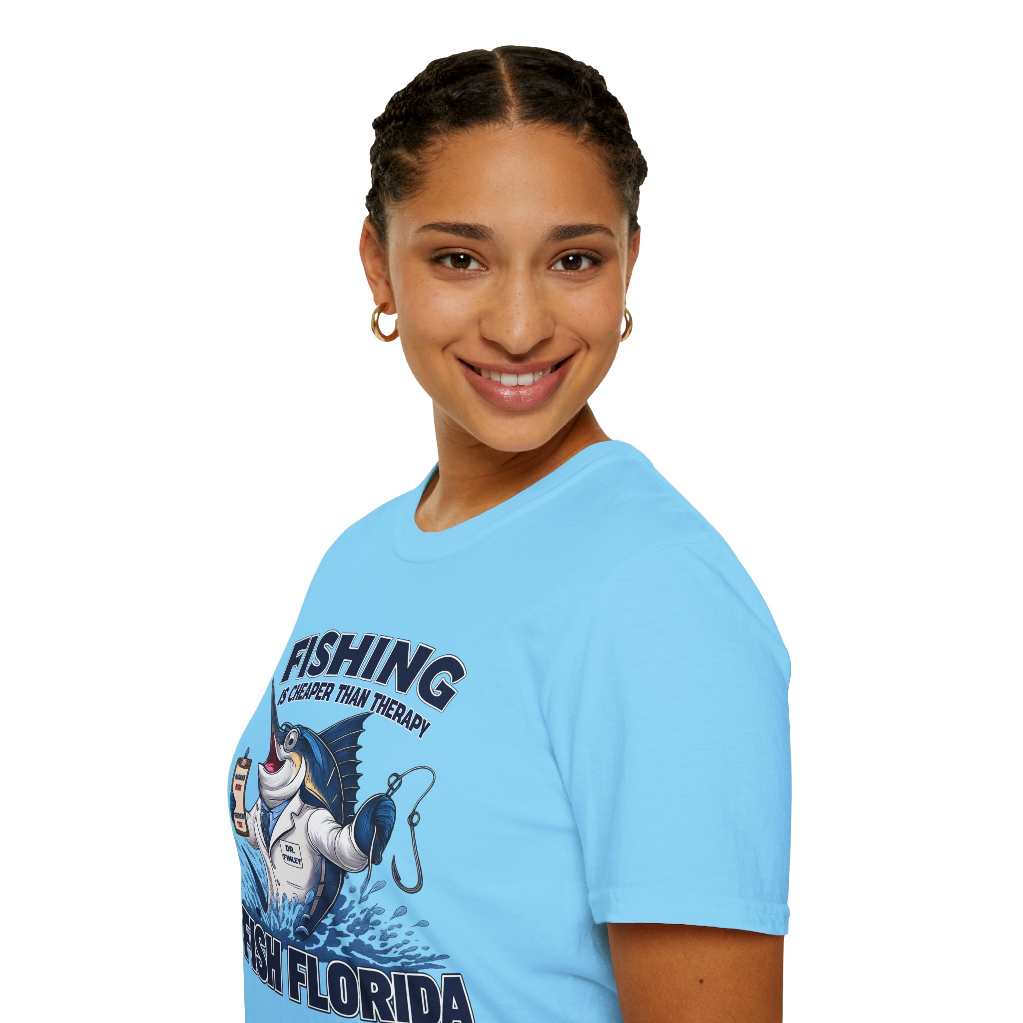 Fishing Is Cheaper Than Therapy Shirt | Funny Florida Fishing T-Shirt | Dr. Finley Marlin Fisherman Tee | Fish Florida Gift for Anglers - Image 15