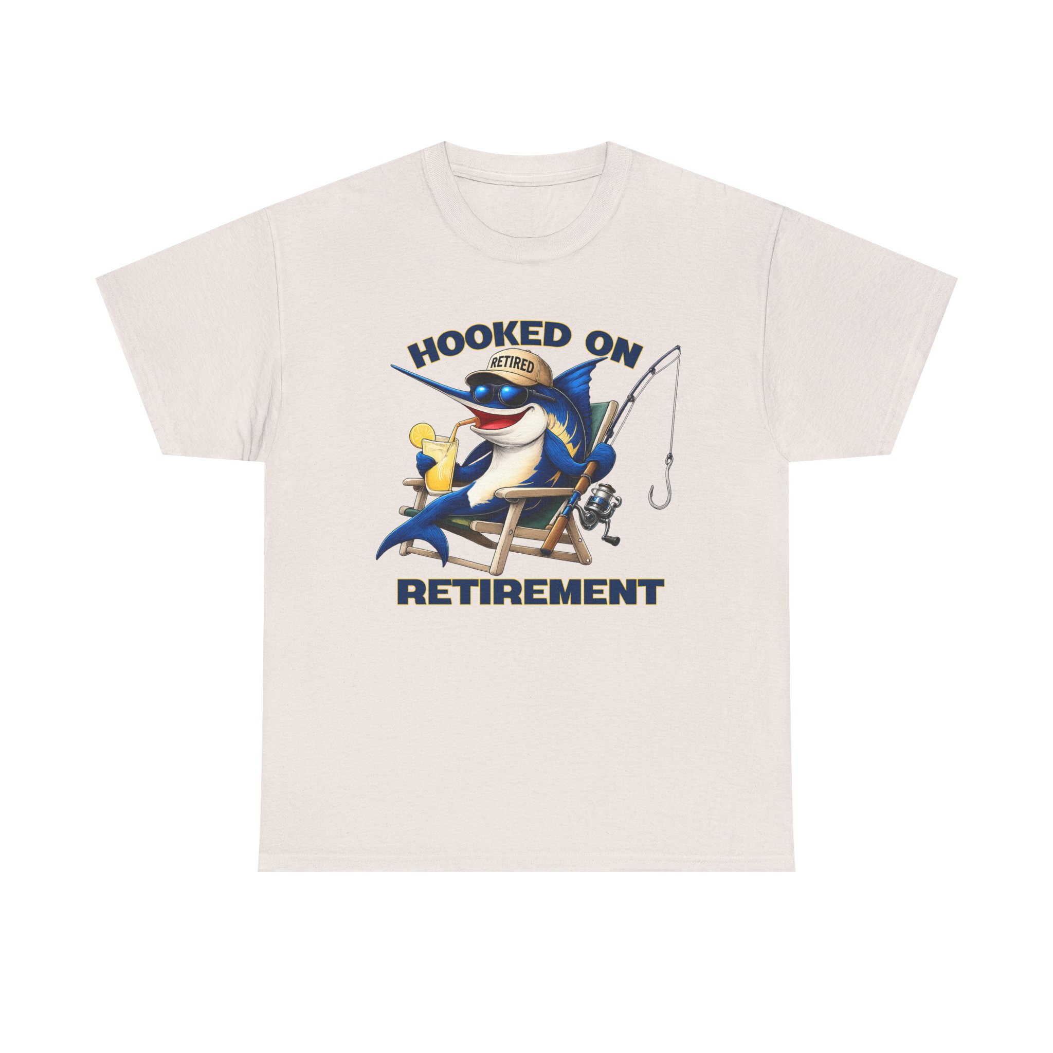 Hooked On Retirement Fishing Shirt | Funny Retired Fisherman Marlin Tee | Fish Florida Retirement Gift | Retired and Loving It - Image 5