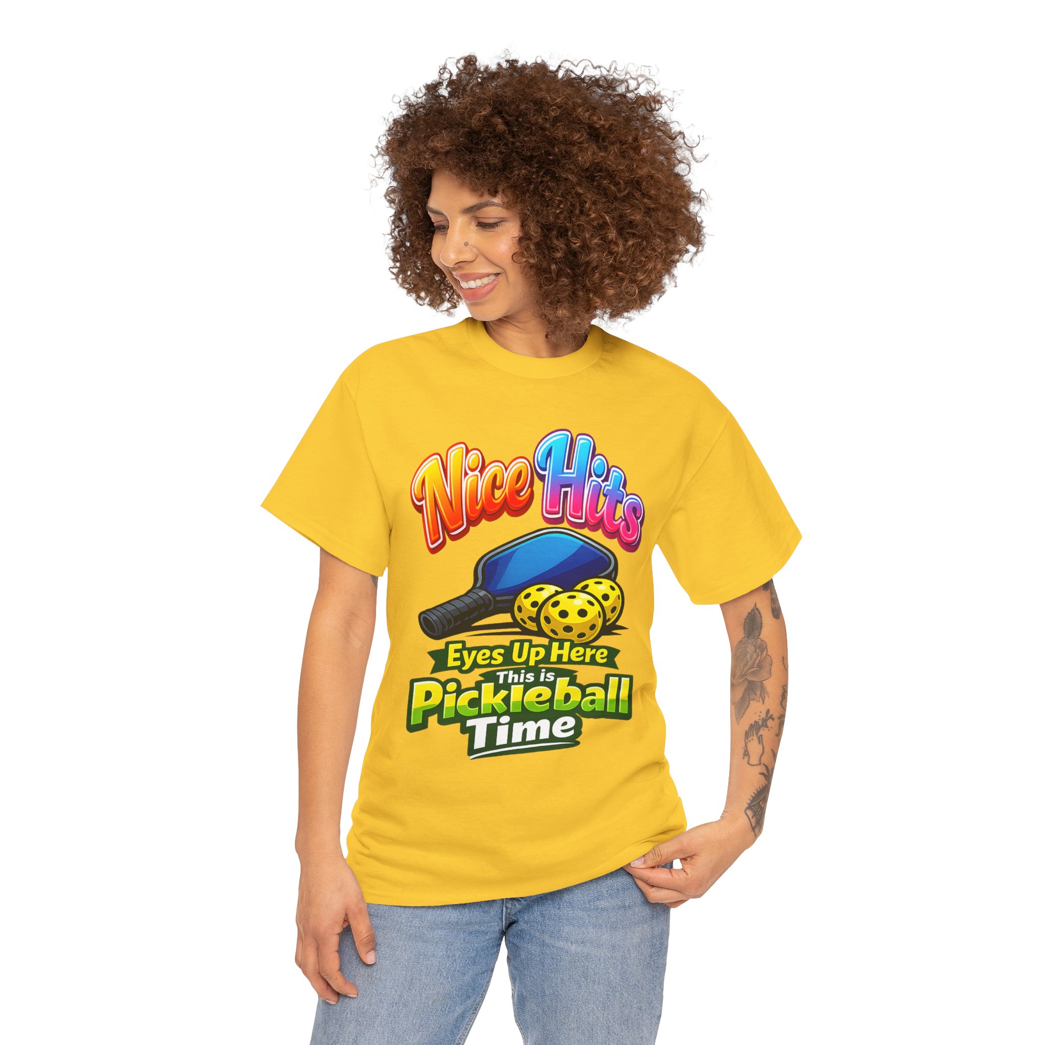 ππ Nice Hits!β’ Eyes Up Here Pickleball T-Shirt | Funny Women's Pickleball Tee | Summer of Pickleball | FREE Shipping πΊπΈ - Image 15