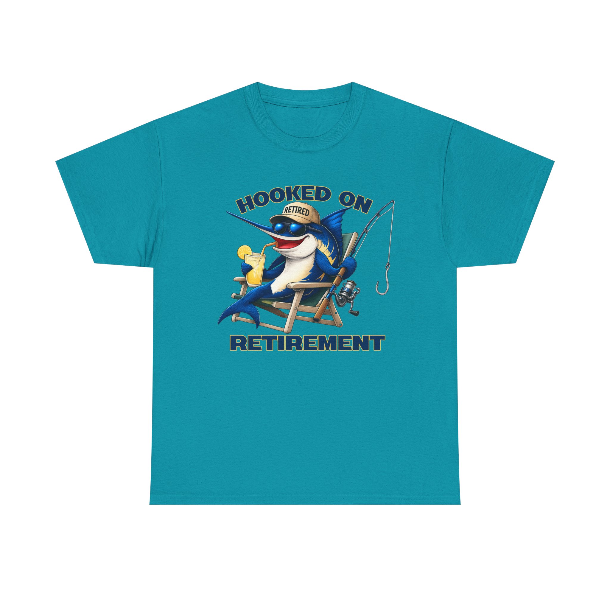 Hooked On Retirement Fishing Shirt | Funny Retired Fisherman Marlin Tee | Fish Florida Retirement Gift | Retired and Loving It - Image 13