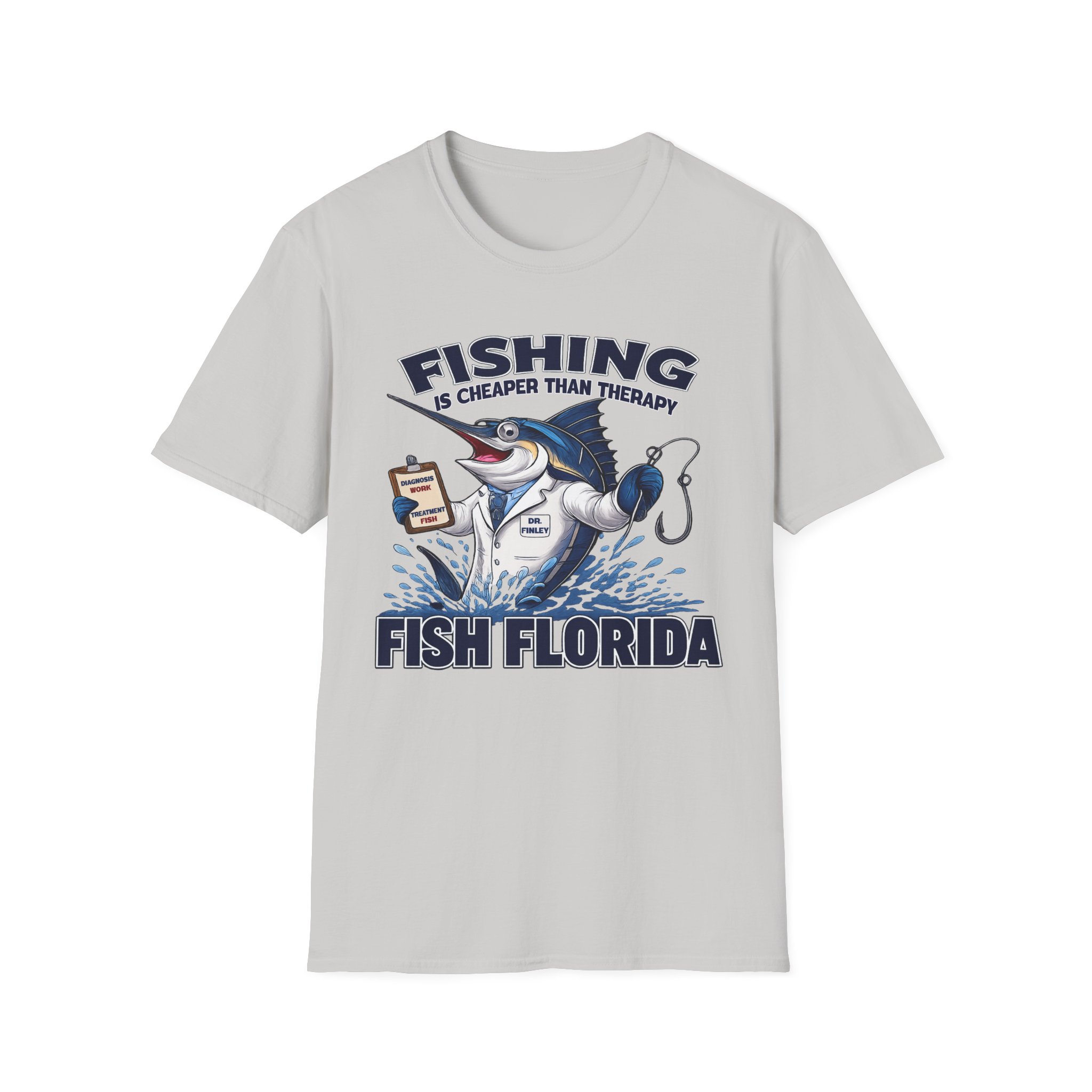 Fishing Is Cheaper Than Therapy Shirt | Funny Florida Fishing T-Shirt | Dr. Finley Marlin Fisherman Tee | Fish Florida Gift for Anglers - Image 4