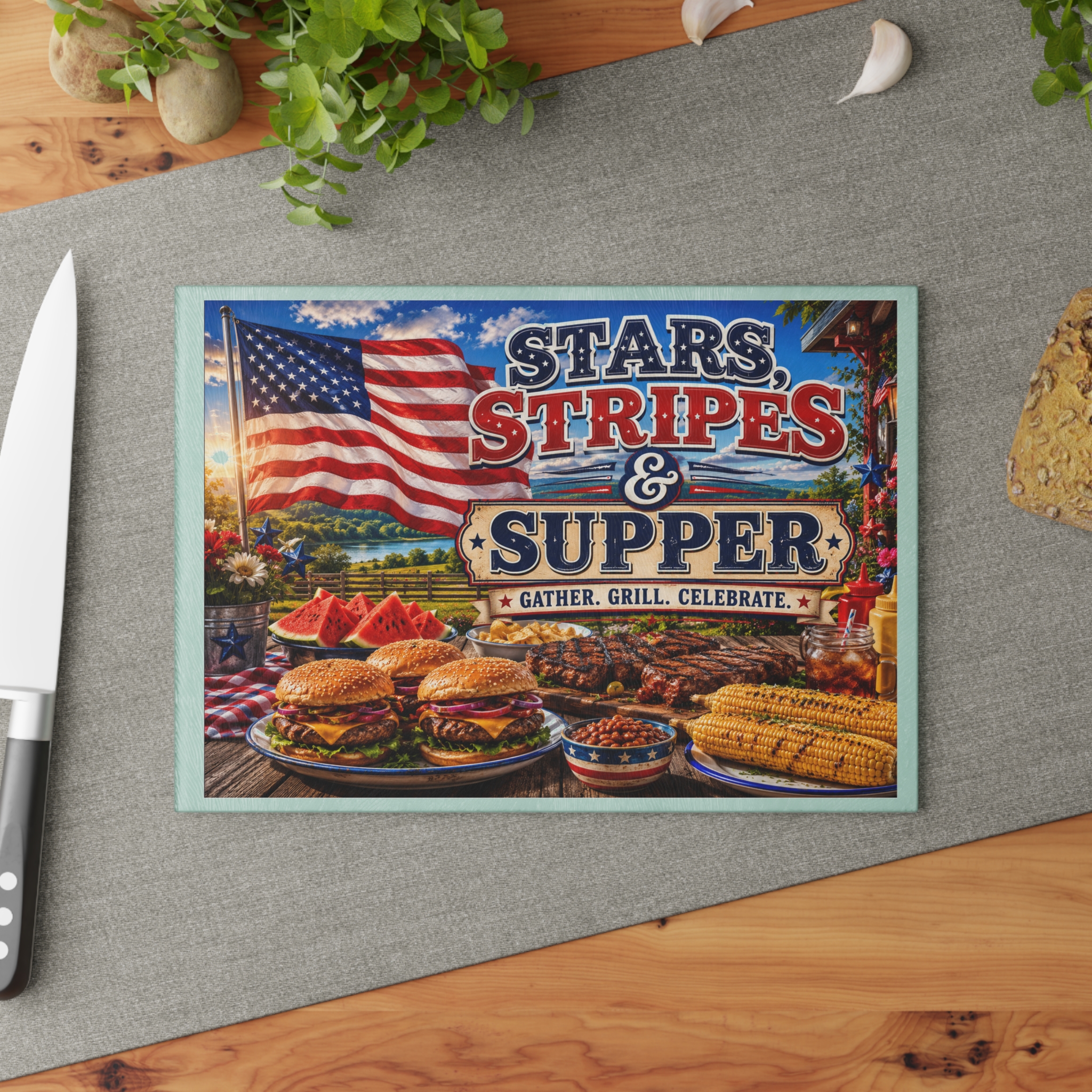 Stars, Stripes & Supper™ Tempered Glass Cutting Board - Image 4