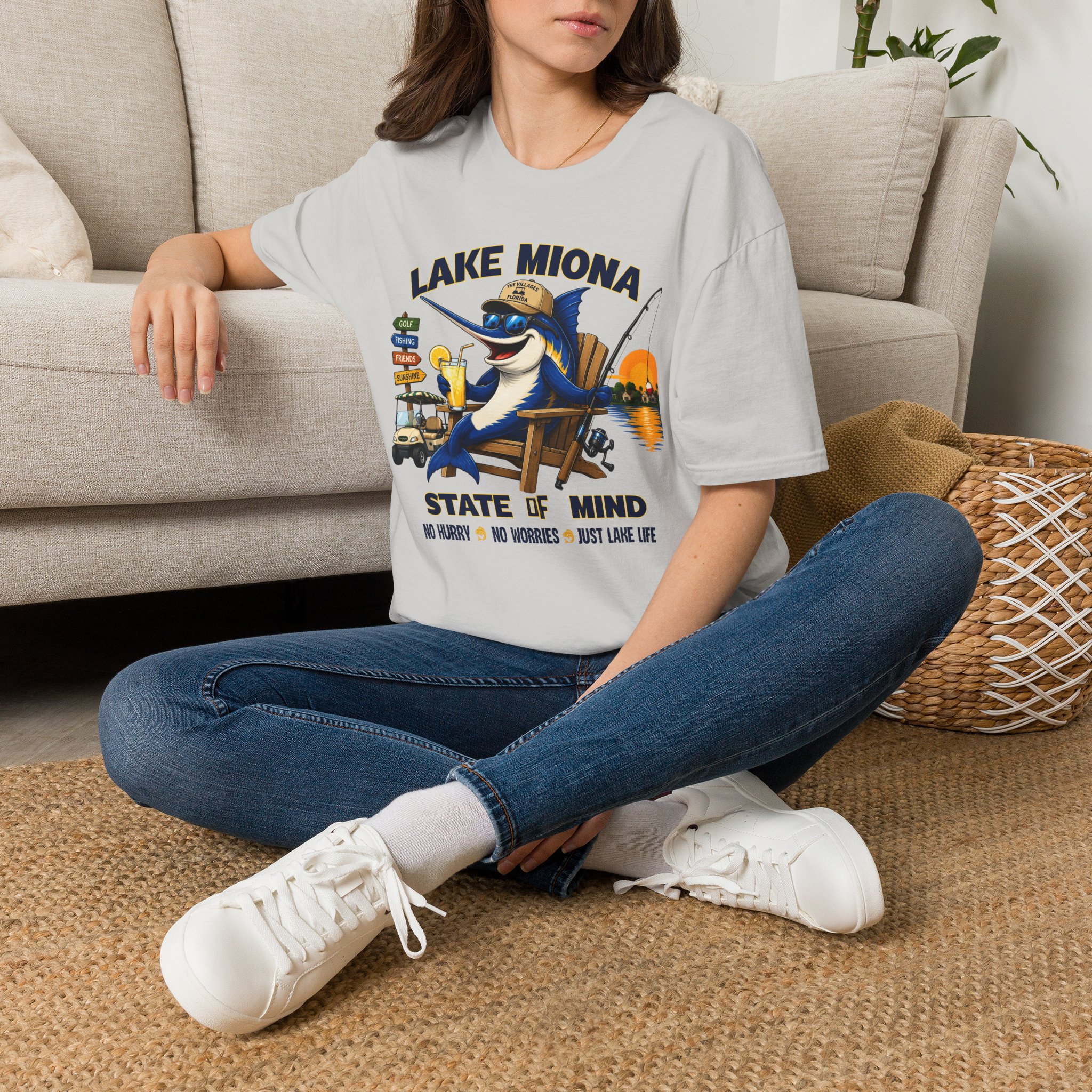 Lake Miona State of Mind™ | The Villages Florida Fishing & Golf Cart Lifestyle Shirt | Free Shipping - Image 10